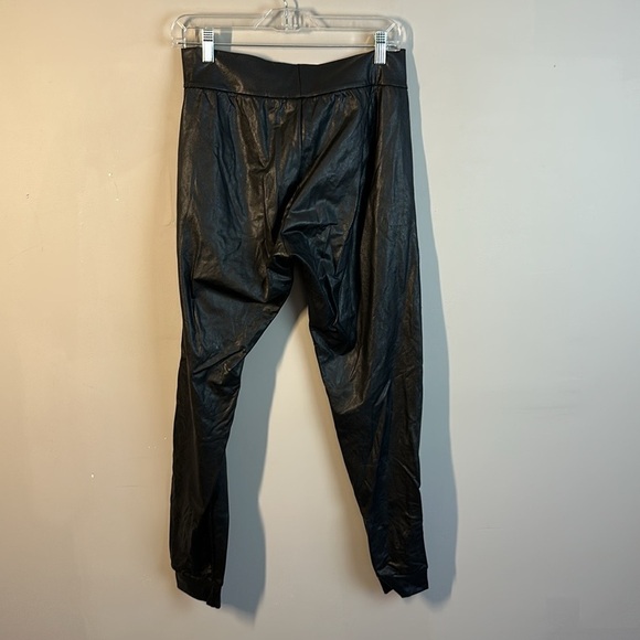 Commando Womens Black Faux Leather Joggers Pants Size M Relaxed Fit Stretch Chic - Picture 5 of 13
